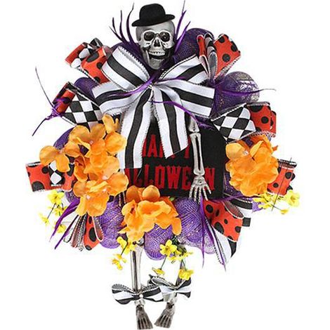 1 Farbe: siehe Foto. Material: Stoff, Kunststoff. Halloween-Türkranz, Netz-Türkranz für Halloween.