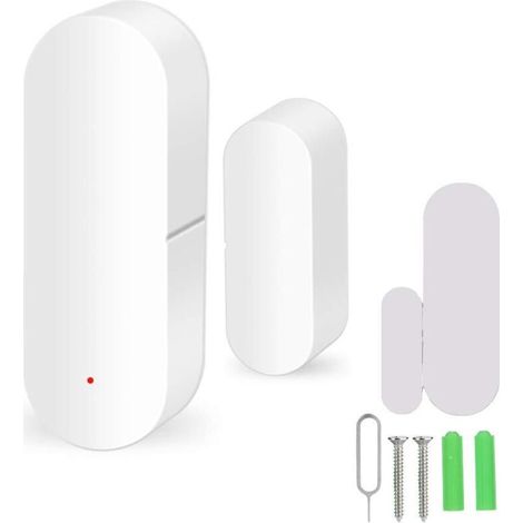 Capteur de Porte Fenêtre, WiFi Détecteurs Capteur de Fenêtre/Porte Intelligents Supporte Contrôle Vocal Capteur Porte Magnétique sans Fil pour Maison, Bureau.,A (1/5)