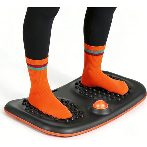 Planche d'Équilibre, Planche à Balancer Compacte et Portable, pour Fitness Tronc Entraînement Équilibrage Proprioception Kinésithérapie Yoga Gym Domicile Bureau Debout, avec Balle de Massage (1/5)
