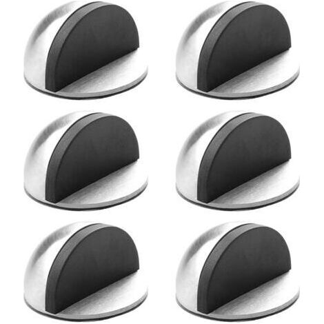 Butée de Porte, Arrêts de Portes, 6 Pièces Butee de Porte Adhesive, bloc porte adhesif Butoir de Porte au Sol Stop-Porte Adhésif pour Protéger Les Meubles, Argent (1/5)