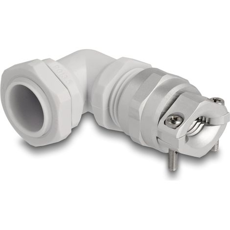 Delock Prensaestopas con alivio de tensión y protección contra la flexión ángulo de 90 ° PG13,5 gris