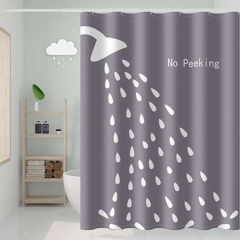 Rideau De Douche - Imperméable Et Anti-moisissure - Polyester - Avec Crochets, Lavable En Machine - 150 X 200 Cm - Gris (1/4)