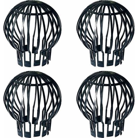 LAN Filtre de gouttière, 4 pièces, protecteur de gouttière, en plastique, durable, résistant à la rouille, drain lisse, adapté aux gouttières, gouttière de toit en filet (noir, 5,7 x 4,9 x 1,7 pouces) (1/4)