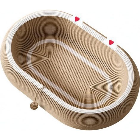 Oval Cardboard Scratching Post, Versatile, Comfortable Embossed Cardboard Scratching Post (1/5)