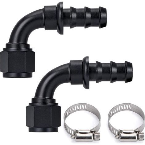 10AN 90 Degrés Femelle Pivotant, Raccord de Tuyau en Aluminium pour Système de Carburant, Paquet de 2 (1/4)