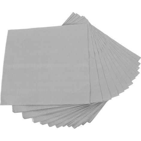 Lot de 60 serviettes de table grises pour cocktails, restaurants, bars et fêtes (dîners, mariages, anniversaires, réceptions, etc.). (1/5)