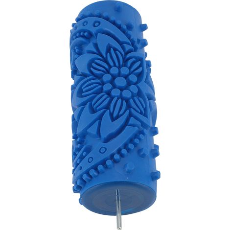 Rouleau texturé artistique multifonctionnel rond, lavable et réutilisable, en caoutchouc pour gaufrage décoratif, idéal pour les murs, les meubles et les armoires (095Y) (1/5)