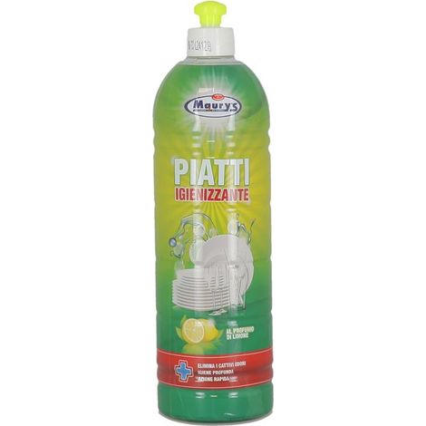 MAURY'S LIQUIDO PER PIATTI IGIENIZZANTE 900 ML AL PROFUMO DI LIMONE ELIMINA CATTIVI ODORI (1/2)