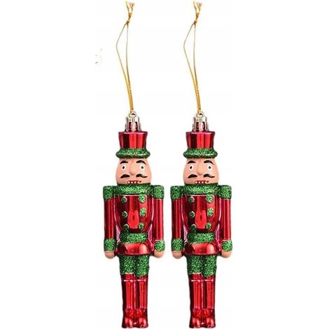 2x Boules Casse-Noisette pour sapin de Noël Pendentif Soldat de Noël (1/3)
