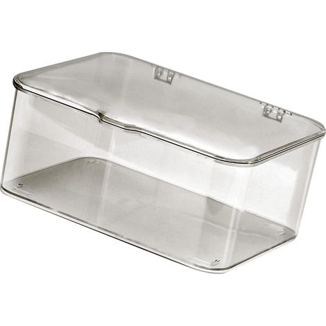 Boîte de Rangement Bureau Plastique Grande Capacité Anti-Poussière Organisateur avec Couvercle pour Téléphone et Accessoires Gris Clair (1/5)