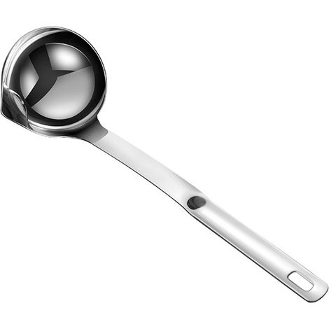 Cucharón para sopa, separador de aceite y grasa, filtro de aceite de acero inoxidable, espumadera, cuchara para grasa (1/5)