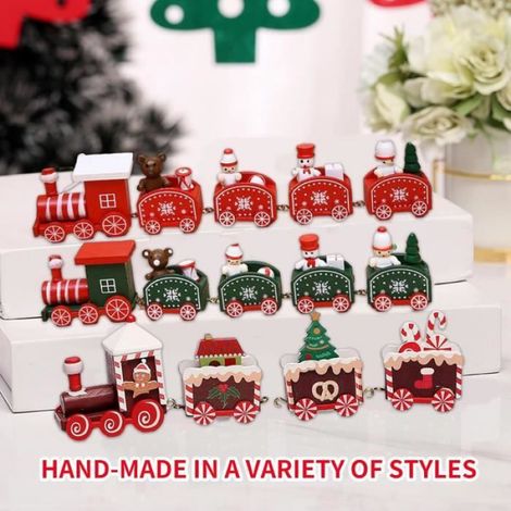Décoration de Noël - Train en Bois - 2pcs - Atmosphère Naturelle - Intérieur (1/4)