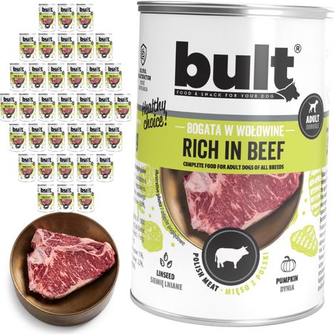 BULT Nassfutter für Hunde, Rindfleisch, Dose, 36 x 400 g (1/2)