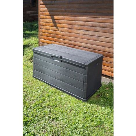 Coffre de rangement extérieur - Résine anthracite - 340 L - 118 x 59 x 57 cm (1/3)