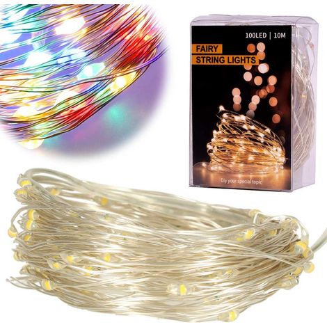 Luces LED decorativas de alambre 10m 100LED multicolor