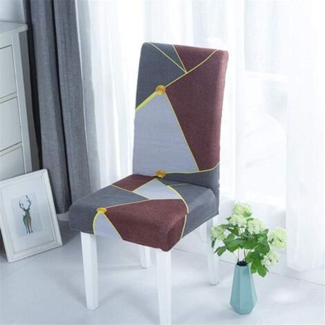 Dining chair cover, Patchwork print, washable, stretchable, wedding decoration, hotel, restaurant, style D (1/5)