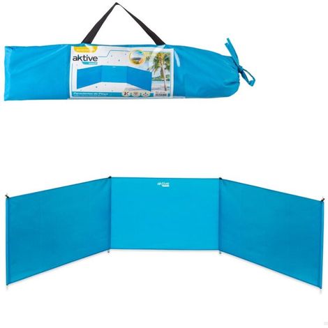 Paravent extérieur ACKERMAN Bleu 300x75 cm, protection UV 30+, résistant au vent, pour terrasse et jardin (1/4)