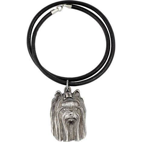 Yorkshire Terrier, York, York, Yorkie III - collana per cani, ciondolo placcato argento per amanti dei cani, gioiello unico di Art-Dog (1/5)