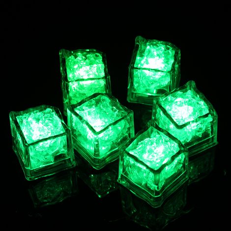 Cube Led - 12 Pièces - Déclenchement Par Liquide - 7 Couleurs - Alimenté Par Pile - Pour Boissons Froides (1/5)