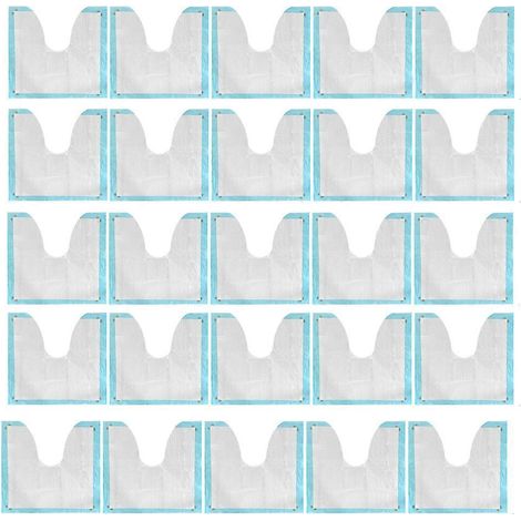 Lot de 25 tapis de toilette jetables absorbants en forme de U, protègent le sol des toilettes contre l'urine et sont imperméables. (1/5)