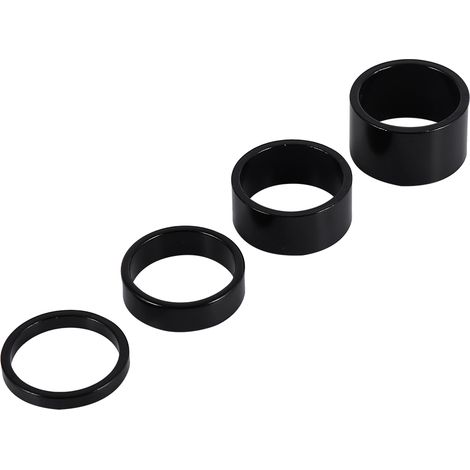 Entretoises de direction en alliage d'aluminium pour vélo, disponibles en 4 couleurs, 4 pièces (5 mm, 10 mm, 15 mm et 20 mm), rondelles pour potence avant et fourche.
