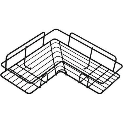 Étagère Angle Douche Sans Percage, Etagere Salle de Bain, Porte Savon Douche Inox Pour Salle de Bain, Cuisine Rangement (Noir)une pièce, (1/4)