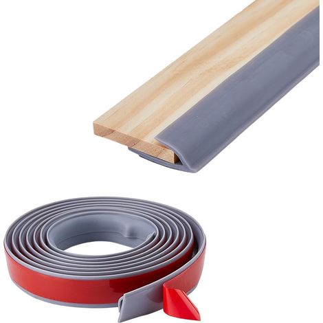 Bande de Transition pour Moquette de 3M 10Ft Bande de Rive Autoadhésive en PVC Souple Couverture de Seuil Grise Clair pour Porte Cuisine Couloir (1/5)