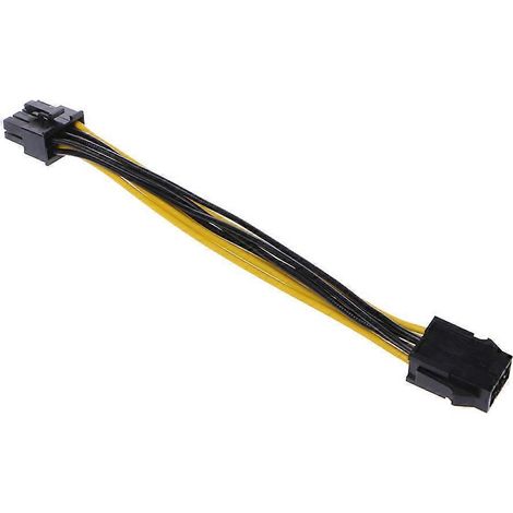 18 cm PCIe 6-Pin auf 8-Pin Adapterkabel PCI-e 6-Pin Buchse auf 8-Pin Stecker Konverter