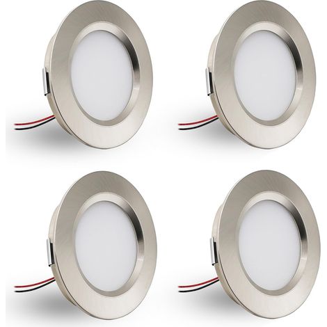 Lot de 4 Spot led encastrable,Dimmable 12V,Extra plat 14mm,IP44,Trou 55mm,Salle de bain,Camping-car (1/5)