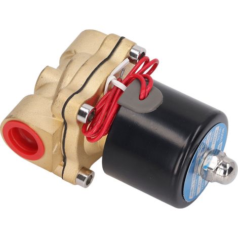Électrovanne en laiton, 2 voies, 1/2 pouce, normalement fermée, pour eau, air, gaz, fioul, 220 V CA (1/5)