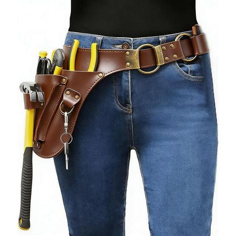 Ceinture à outils de jardin en cuir – Cadeaux de jardinage pour femme – Ceinture utilitaire – Cadeau pour les jardiniers et les fleuristes – Pochette de rangement pour outils de jardin (1/5)