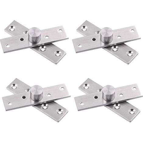 Charnières Pivot Porte à Rotation Cachée de 360 Degrés 4 PCS Pivot Hinge for Door Charnière de Porte Supérieure Inférieure en Bois à Charnière en Acier Inoxydable épaissies pour Armoire (1/4)
