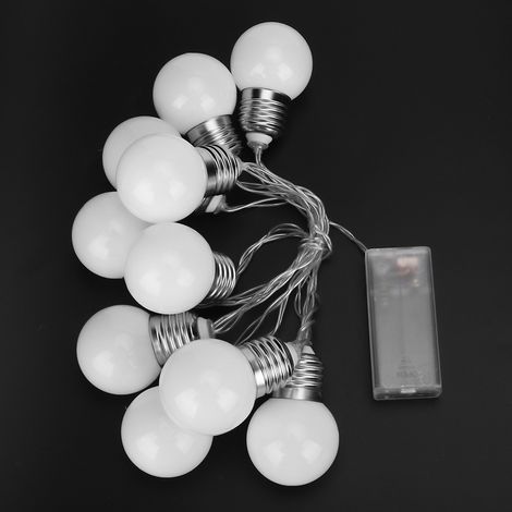 Guirlande lumineuse de 1,5 m à 10 LED blanc laiteux, idéale pour décorer une maison, une cour ou pour les fêtes de Noël. Couleur : blanc chaud.