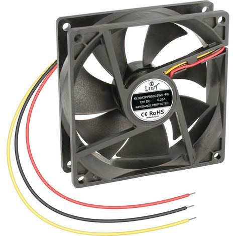 Ventilatore 12vdc 92x92x25mm 3,36w 3 fili frizione Kld012pp092csws