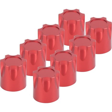 Lot de 8 adaptateurs de cache-moyeu de jante RC avec écrou M4 pour Traxxas/Hsp/Axial SCX10 D90 1/10 (voiture RC rouge). (1/5)