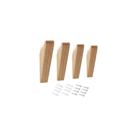 Patère à Chapeau en Bois, Patère Murale Naturelle, Patère Triangulaire en Bois, Convient Aux Chapeaux, Vestes, Sacs, Vêtements (4 Pièces) (1/5)