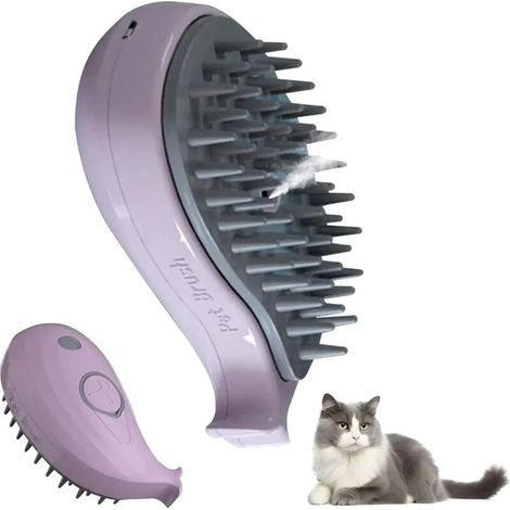Drei-in-Eins-Dampfbürste mit Selbstreinigungsfunktion für Katzen, inklusive Wassertank für langes und kurzes Fell und Tierkamm - Crezuo