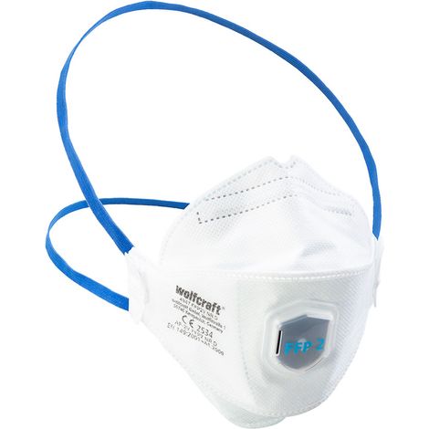 Pack 2 Masques Anti-poussière Ffp2 Nr D Avec Soupape Respiratoire Et Filtre 4947000 Wolfcraft (1/2)