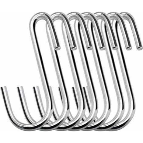 S-förmige Haken – 20er-Packung aus robustem, verzinktem Stahl, 6 cm lang, silberfarben, ideal für Küche, Bad und Büro