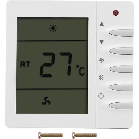 Thermostat LCD pour climatisation centrale AC220V, régulateur de température pour ventilateur de climatisation (1/5)