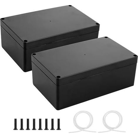 Waterproof Outdoor Electrical Box 200 x 120 x 75 mm Junction Box Plastic for Equipment (Black) (1/5)