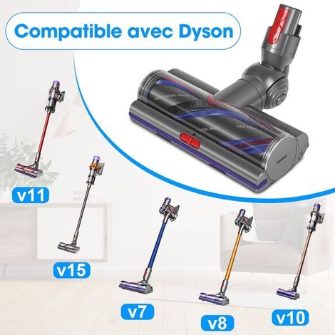 Brosse High Torque pour Dyson V11 V15 V10 V8 V7 Tête Brosse Motorhead Nettoyage Aspiration Réglable pour Dyson Anti Tangle Motorisée Turbine Pièce de Rechange pour Tapis et Sols Durs