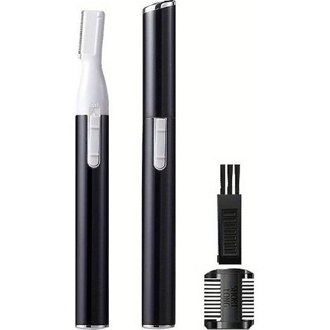 Tondeuse à sourcils améliorée, rasoir à sourcils électrique de précision Funstant pour femmes, épilateur facial à piles avec peigne, aucune sensation de tiraillement (1/3)