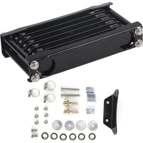Refroidisseur d'Huile Moteur en Alliage d'Aluminium Noir, M12 x 1,25, pour Moto Tout-Terrain 100-250 cm³, VTT, Moto à Quatre Roues (1/5)