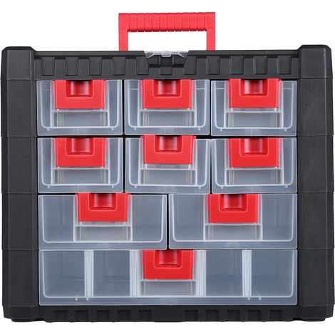 Boîte à outils avec tiroirs Organisateur de rangement Compartiments multiples PP robuste 40x30x20cm (1/5)