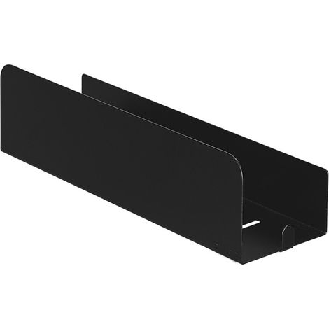 Mensola doccia 30 cm nero in acciaio inox senza fori Rea (1/4)