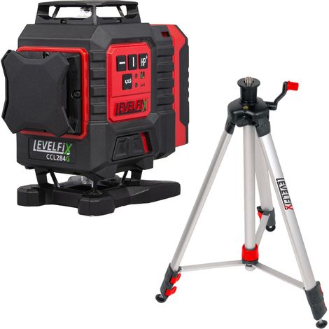 Levelfix CCL284G Laser multiligne 4D, faisceau vert - Set avec Trépied 1,5 m - NETIM - 562841