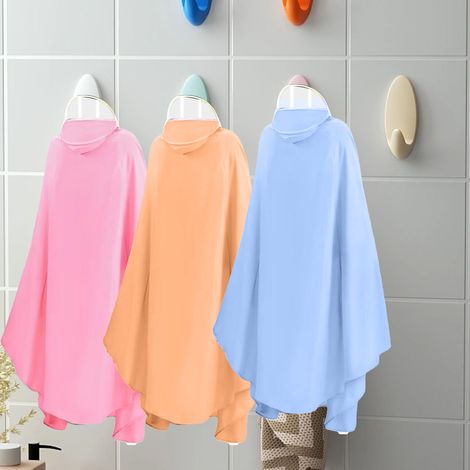 Poncho imperméable réutilisable pour vélo électrique, longue protection pluie bleue avec miroir 4X (1/5)