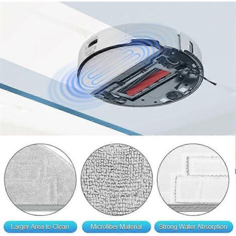 NALOOKAMIC Pièces détachées pour aspirateur robot Roborock S8 Pro Ultra : double brosse principale, brosse latérale, filtre HEPA, lingettes de nettoyage (1/4)