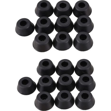 20 pastilles coniques encastrées en caoutchouc, 21 mm x 10 noires (1/5)